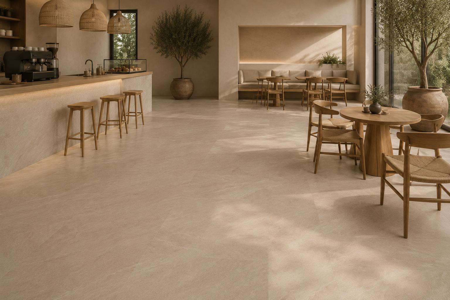 Espacio diseñado con porcelánico Full Body