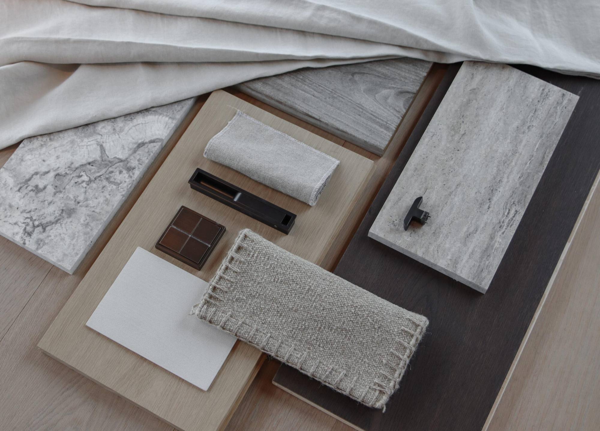 Muestras de diferentes materiales Porcelastone